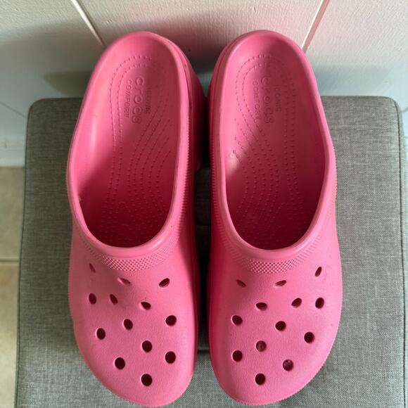 Crocs Siren Clogs Men's 9 Women's 11 Pink High Heel Platform Clog Shoes Slip-on - Picture 9 of 10
